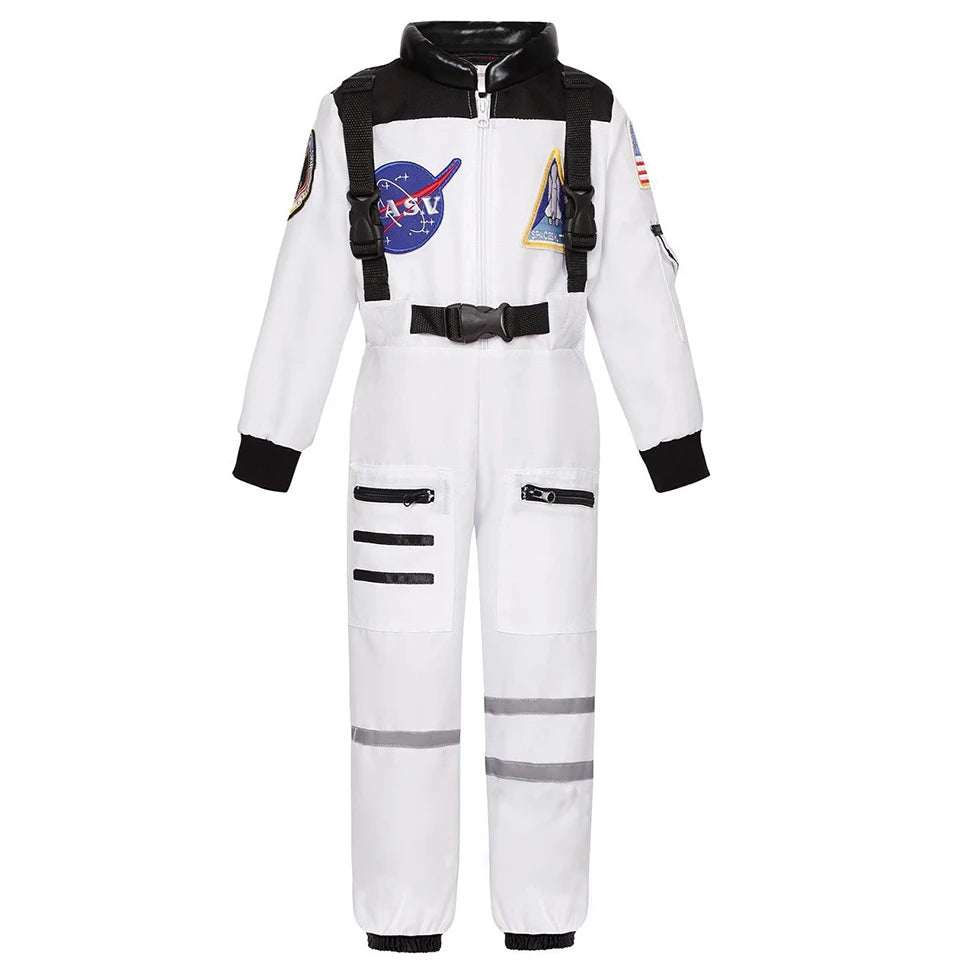 Kids Astronaut Costume Space Suit Halloween Cosplay Space Explorer Performance Book Week Costumes Children's Jumpsuit Spaceman Boys Girls