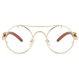 Round Retro Cape Sunglasses Double Bridge