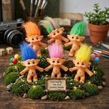 Vintage 6pcs Troll Doll Set With Gem Belly Mini Pvc Classic Dolls Retro Toy For Collection & Kids' Gift