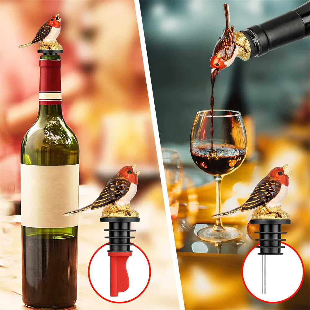 Singing Bird 2-In-1 Wine Bottle Pourer and Stopper