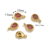 5pcs Stainless Steel Drop Crystal Charms For Jewellery Making DIY Earrings Bracelet