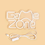 LED Neon Game Zone USB Sign Night Light 3D Wall Art