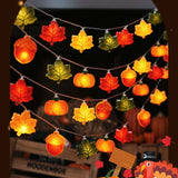 1.5/3m Halloween LED Pumpkin Nut Maple Leaf String Lights Party Decoration