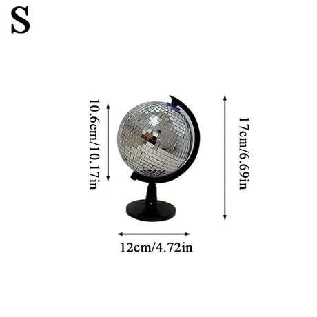 Rotating Mirror Ball Disco Globe Decor