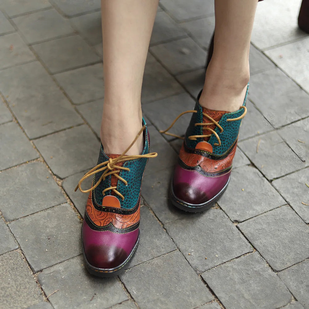 Sabina's Genuine Leather Pumps Colourfun Shoes