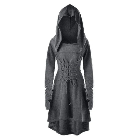 Archer's Goblincore Hooded  Lace Up Tunic Dress