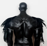 Feather Double Shoulder Armours Costume Guard Harness Halloween Cosplay