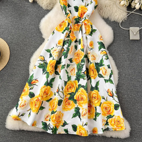 Spring Races Floral Tank Dress with Pockets
