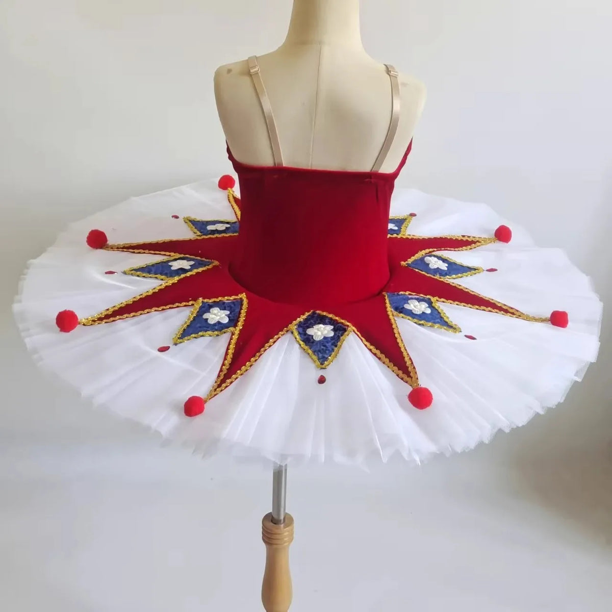 Children Adults Million Joker Pancake Ballet Tutu Kids Dance Competition Performance Costume With Hoop