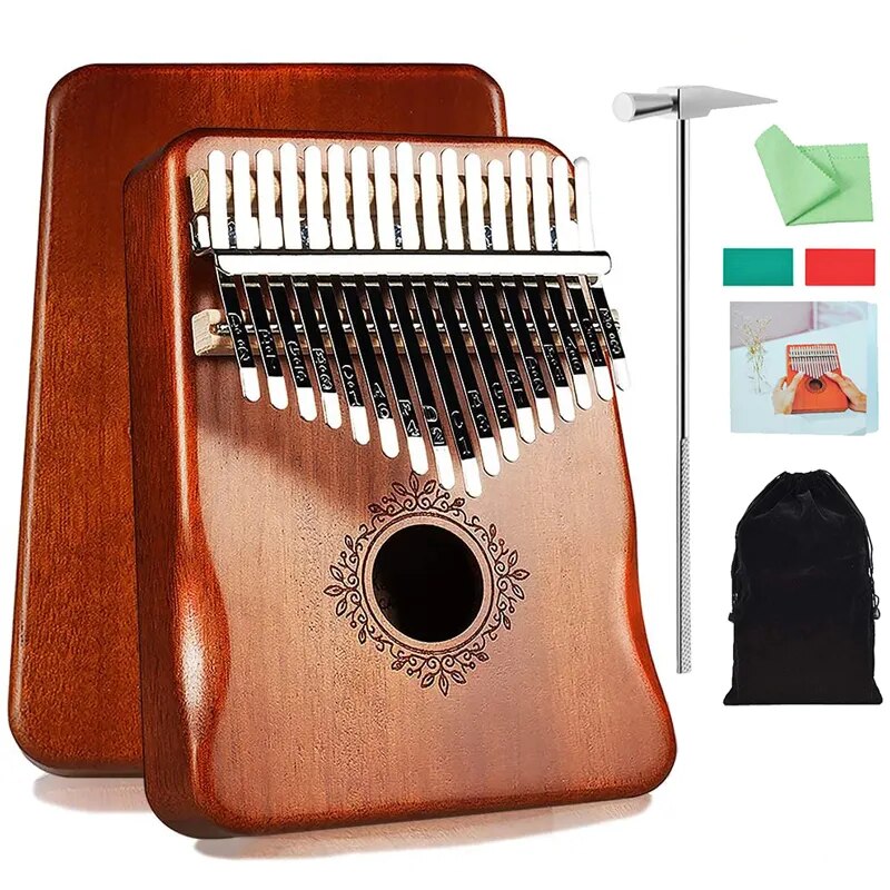 Kalimba Thumb Piano 17 Keys Mahogany Wood Musical Instrument