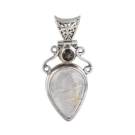 The Sun's Warmth Holder S925 Sterling Silver Pendant Waterdrop Quartz