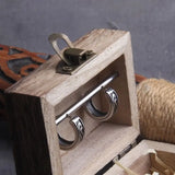 Viking Rune Huggie Hoop Earrings for Men Stainless Steel with Wooden Box