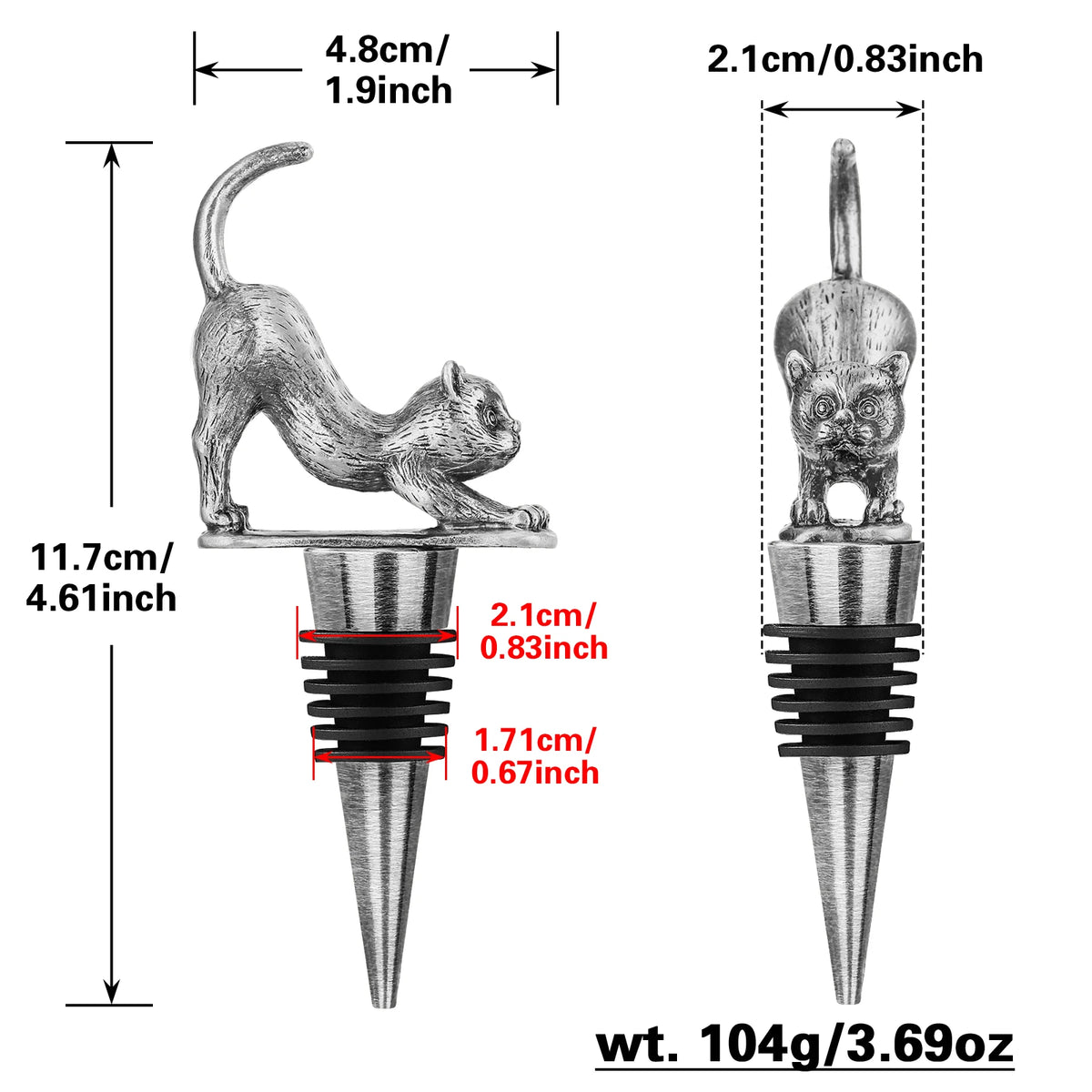 The Library Cat Wine Stopper