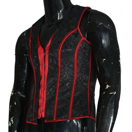 Men's Formal Boned Waistcoat Corset Vest Lace Up Burlesque Performance Stage Costume