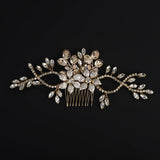 Gold Flower Wedding Hair Comb Bridal Hair Accessories Handmade Headpiece