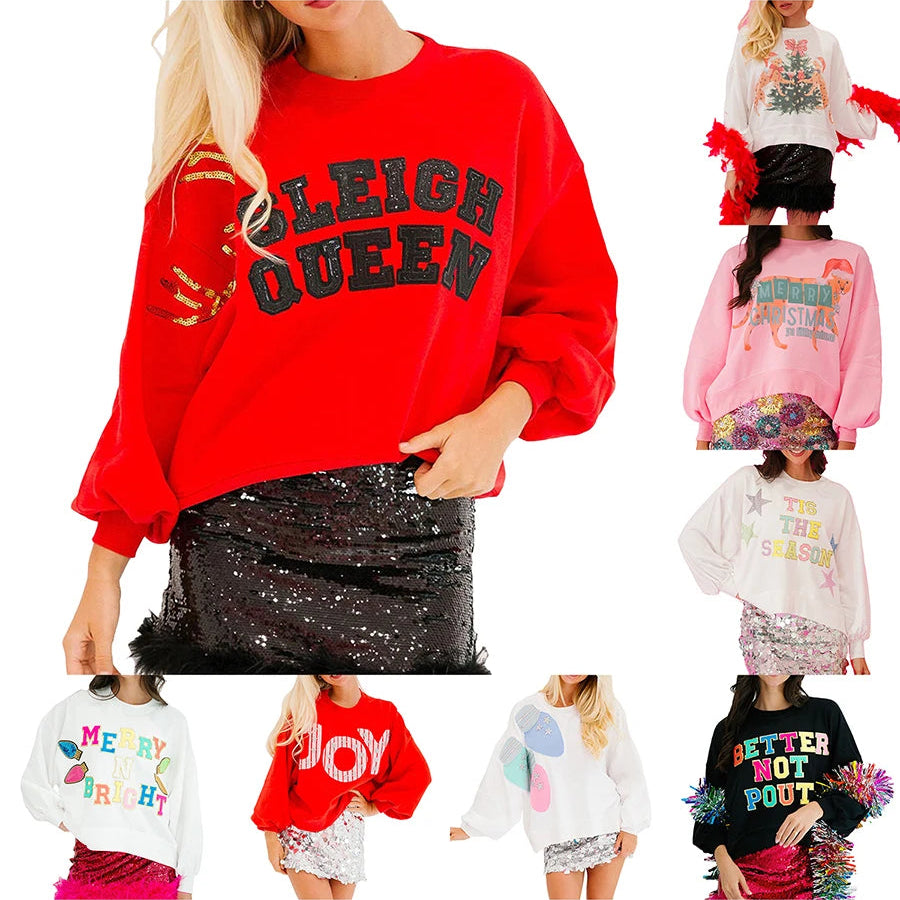 Better Not Pout Sweatshirt Sparkly Rhinestone Christmas Sweater
