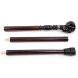 Black Skull Wooden Walking Stick Cosplay Sceptre Cane 93cm