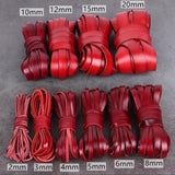 1/2/3/4/5/6/8mm 2 meter Red Coffee Genuine Leather Cord Flat/Round Rope DIY Jewellery Making