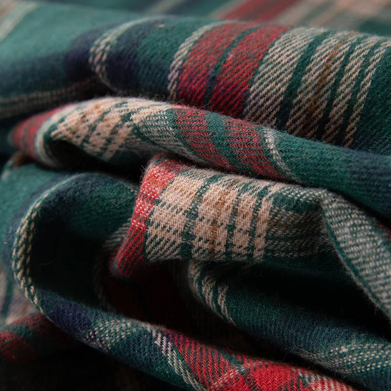 Christmas Plaid Ruffled Tablecloth Round and Rectangle Table Decoration
