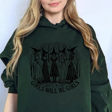 Girls Will Be Girls Witch Sweatshirt Feminist Jumper Pullover