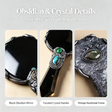 Black Obsidian Scrying Mirror Divination Plate Witch's Altar Decor