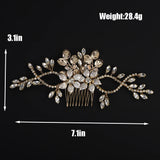 Gold Flower Wedding Hair Comb Bridal Hair Accessories Handmade Headpiece