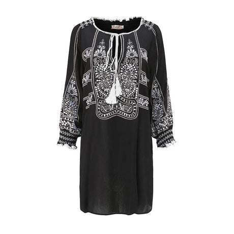 Mirai's Embroidered Boho Dress