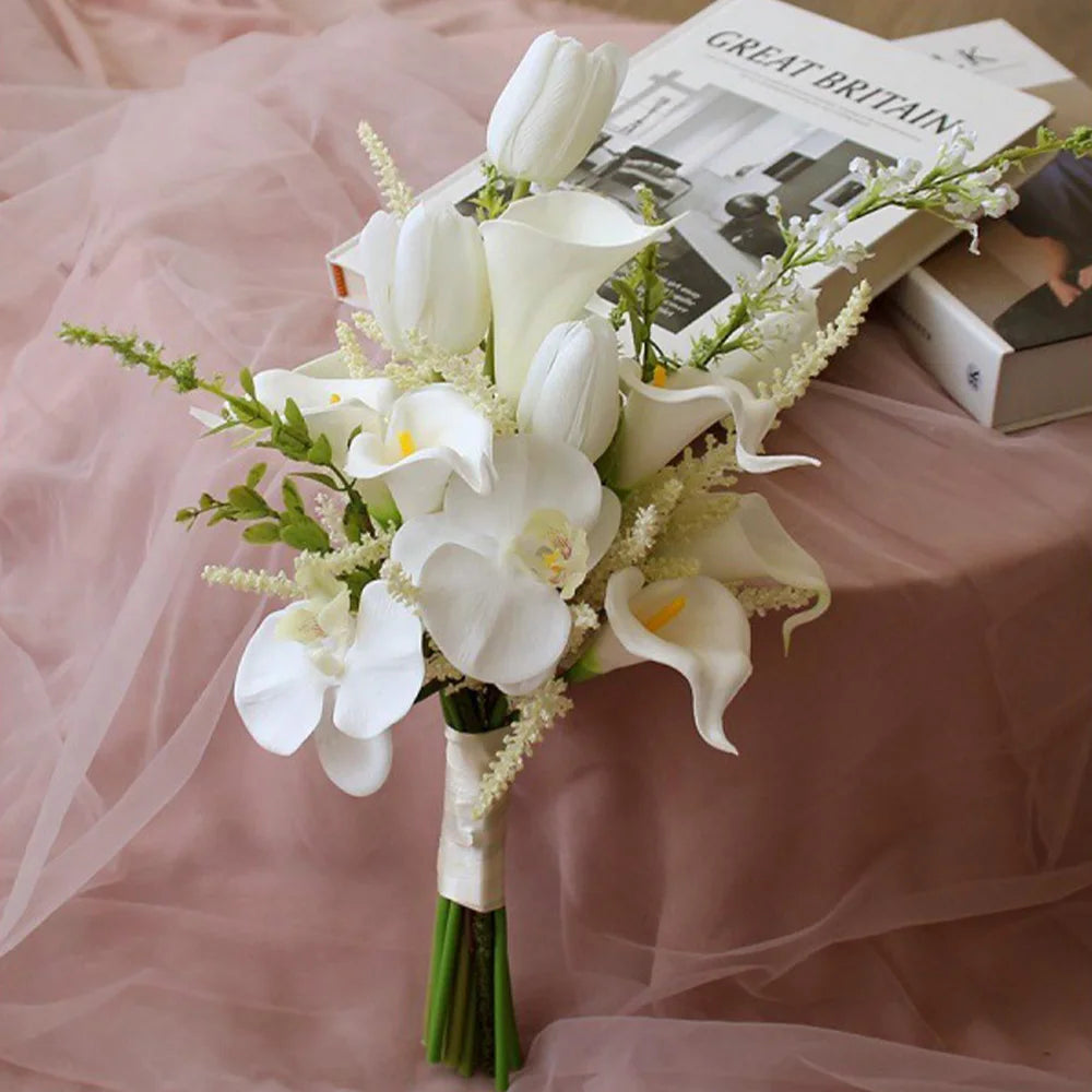 10PCS Calla Lily Bouque Artificial Flowers Mother's Day Easter Wedding Party Home Room Table Decoration