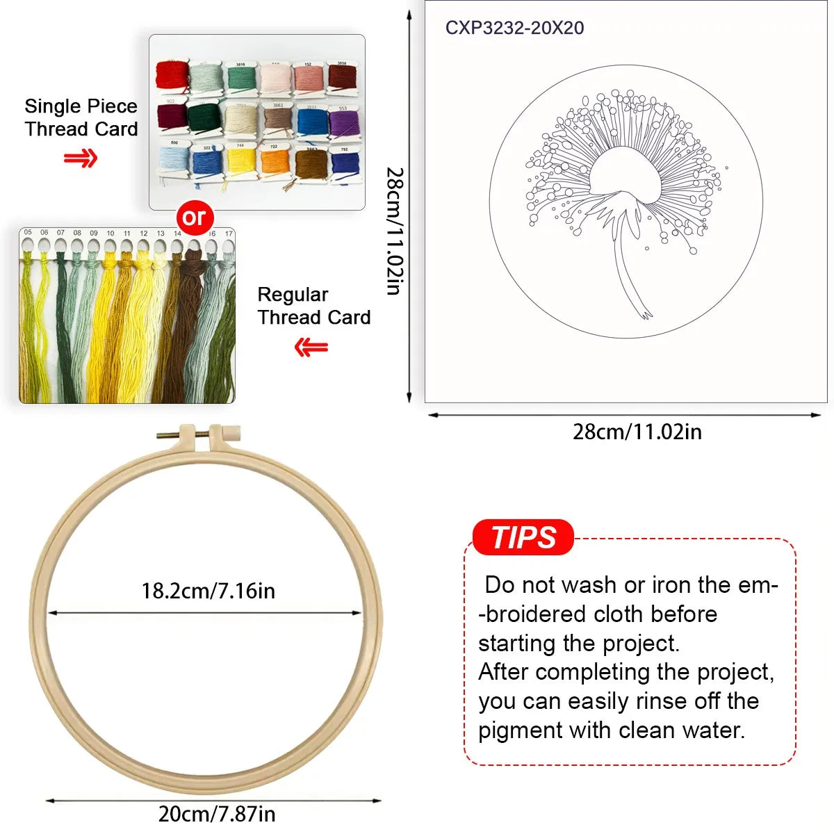 Dandelion DIY Embroidery Kit for Beginners
