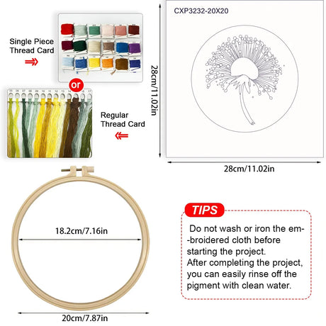 Dandelion DIY Embroidery Kit for Beginners