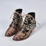 Marie Antoinette Handmade Embroidered Ankle Boots