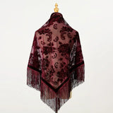 140X70 Cm Velvet Shawl Tassel Scarf Pashmina Stole
