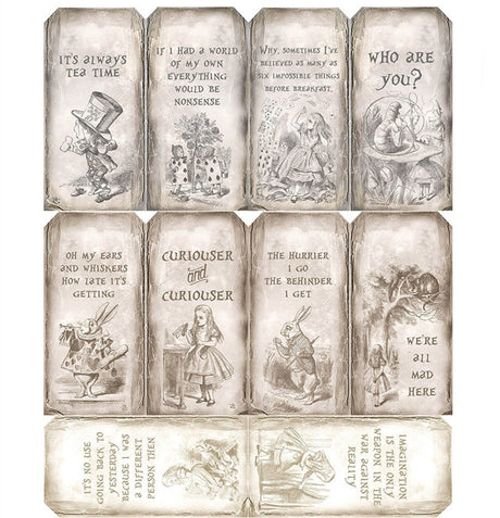 Vintage Alice In Wonderland Theme Scrapbooking Stickers