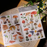 2 Sheet Vintage Mushroom RUB ON Transfer Stickers Junk Journal DIY Album Scrapbooking Craft Stickers