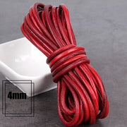 1/2/3/4/5/6/8mm 2 meter Red Coffee Genuine Leather Cord Flat/Round Rope DIY Jewellery Making
