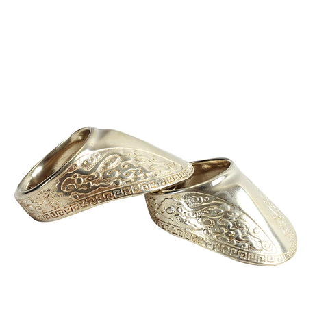 Engraved Archery Thumb Ring Tibetan Silver Banzhi Archery Gear