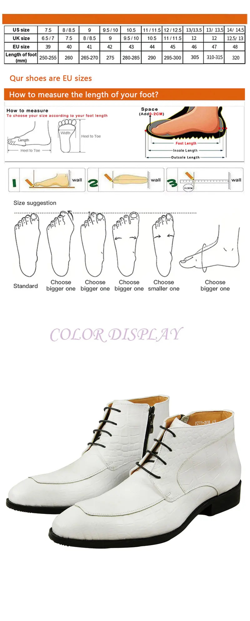 Gator Boots Pointed Toe Mens Genuine Leather Shoes White Purple Green