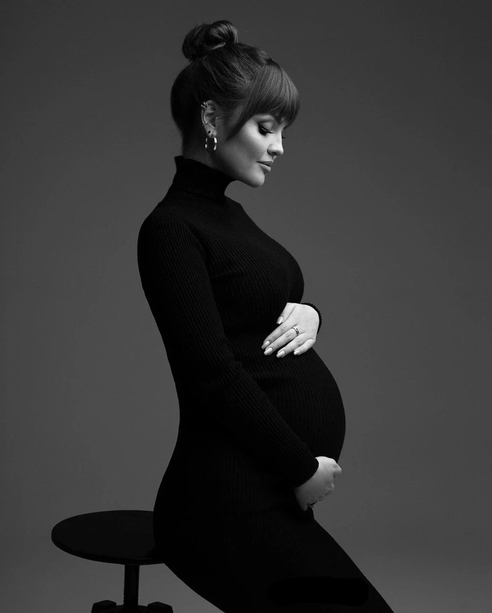 Black Bodycon Maternity Dresses For Pregnancy Photoshoots