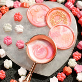 75PCS Mixed Colour Glitter Cat Paw Wax Beads for Seal Stamping