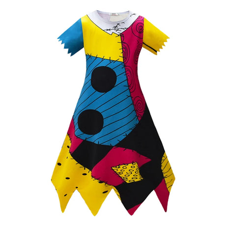 Children's Halloween Cosplay Nightmare Before Christmas Costumes Kids Girls Sally Dress Boys Skeleton Jack Clothing Set
