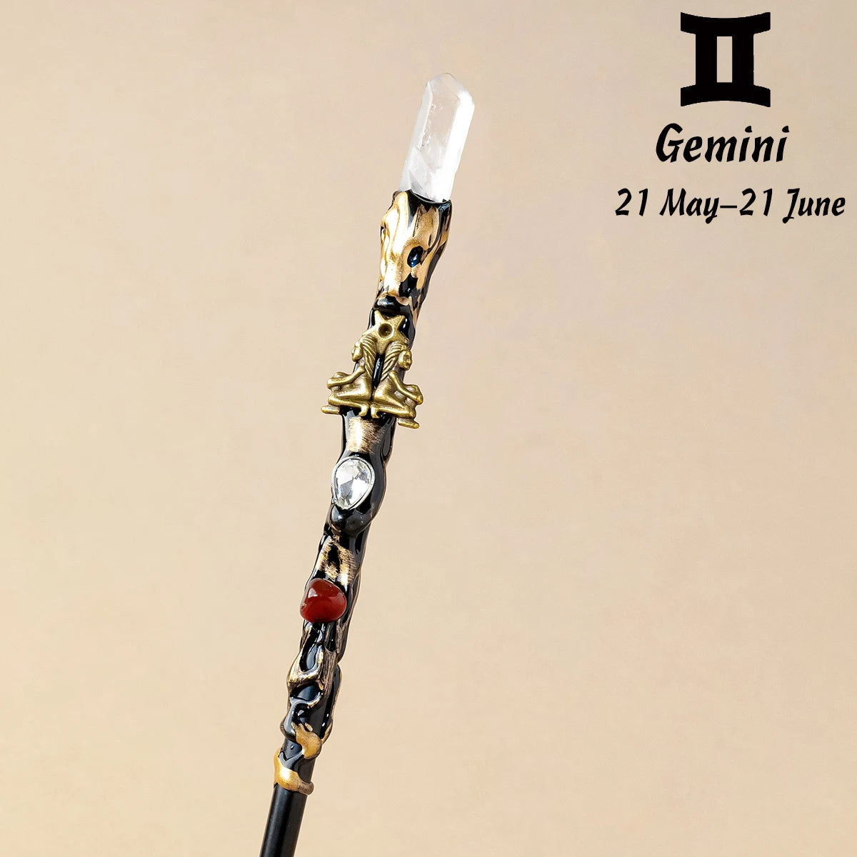 1PC Zodiac Natural Clear Quartz Crystal Point Magic Wand Witch Sceptre