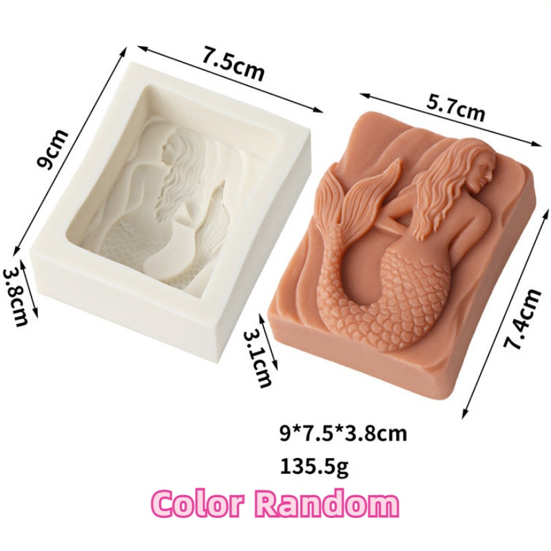 Mermaid Silicone Soap Moulds DIY Ocean Goddess Candle Resin Making Chocolate Mould