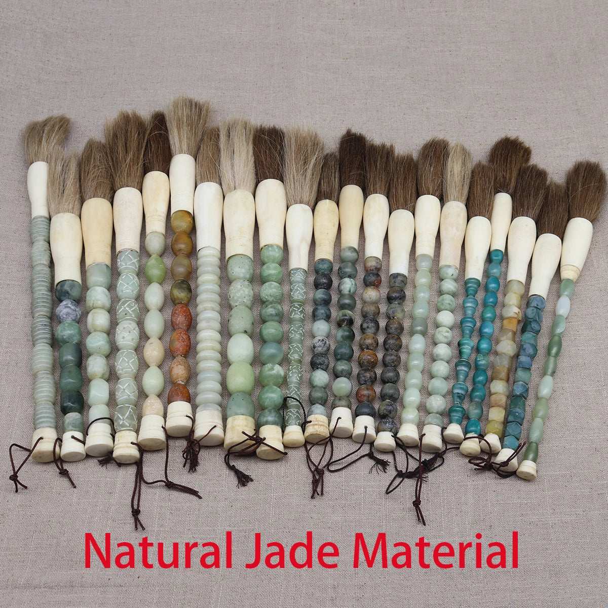 Decorative Pearl and Stone Calligraphy Artist Brushes