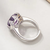 Nymphaea's Jewel S925 Sterling Silver Ring Natural Amethyst Morganite Zircon