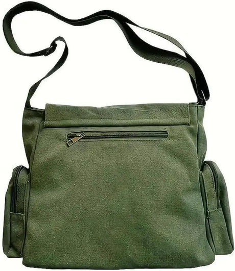 Raven Print Canvas Shoulder Bag Crossbody Messenger Bag