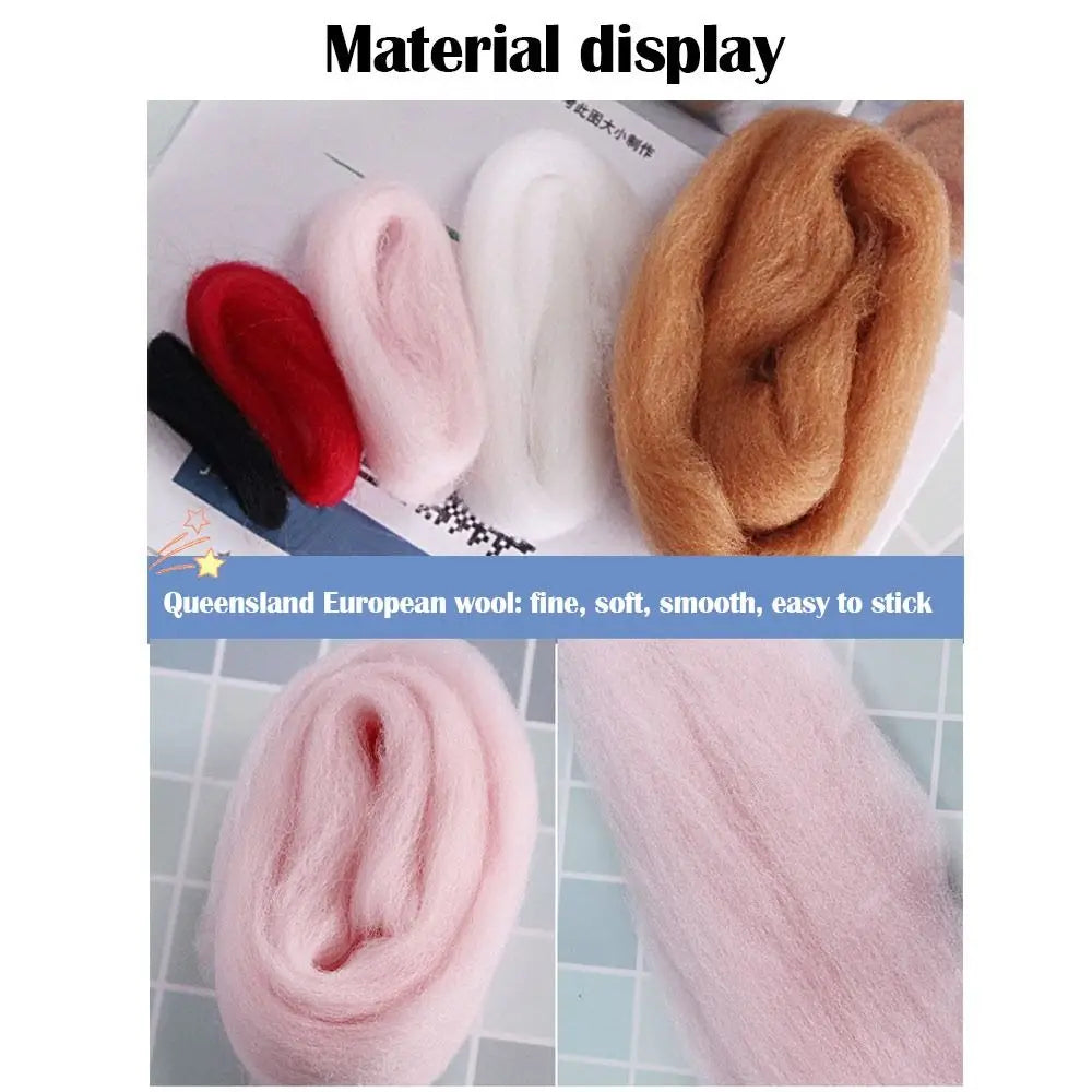 Wool Felting Activity Set Mouse Toy Doll Wool Poked Needle DIY Kit Package