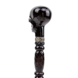 Black Skull Wooden Walking Stick Cosplay Sceptre Cane 93cm