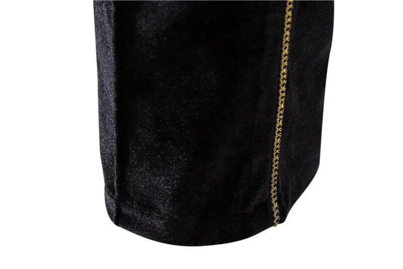Plush Velvet Suit Two-piece Mens Party Suits Double Breasted Tuxedo Blazers & Pants