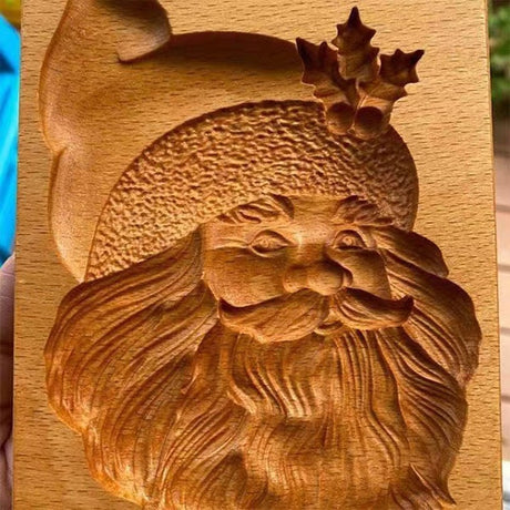 Easter Christmas Wooden Cookie Mould Gingerbread Embossing Stamp Baking Tools