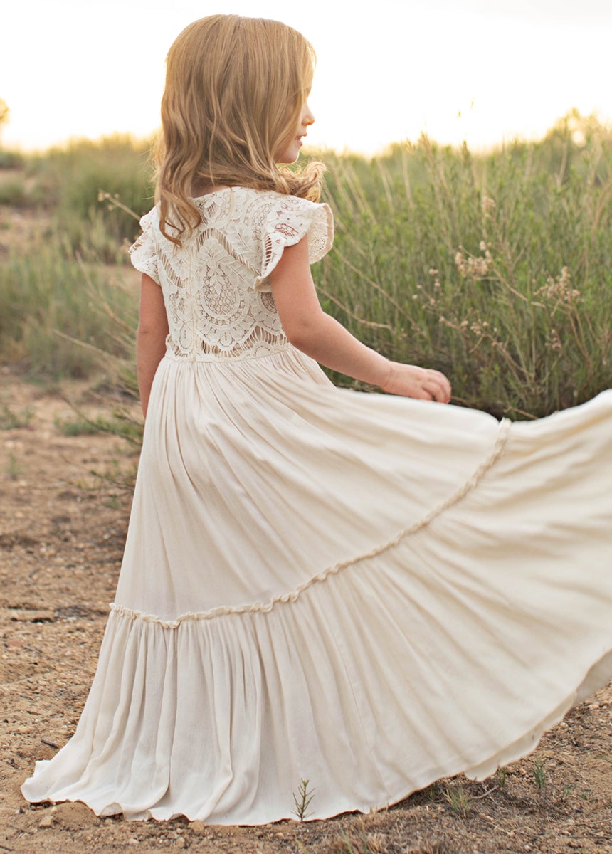 Girls Maxi Lace Chiffon Photoshoot Dresses For 3-15 Years